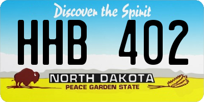 ND license plate HHB402