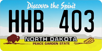 ND license plate HHB403