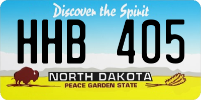 ND license plate HHB405