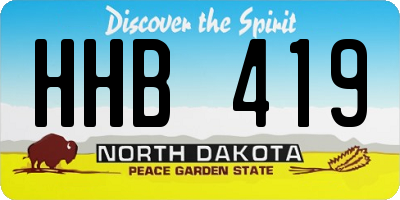 ND license plate HHB419