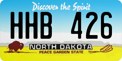 ND license plate HHB426