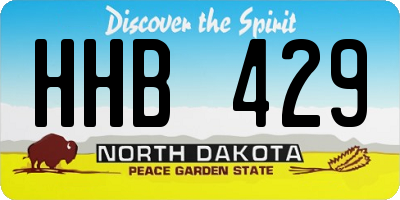 ND license plate HHB429