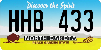 ND license plate HHB433