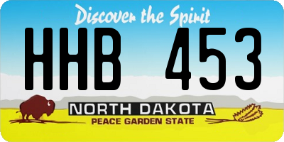 ND license plate HHB453