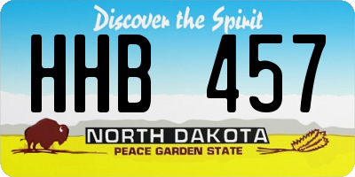 ND license plate HHB457