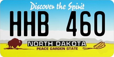 ND license plate HHB460