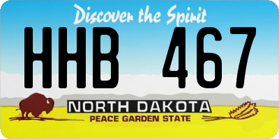 ND license plate HHB467