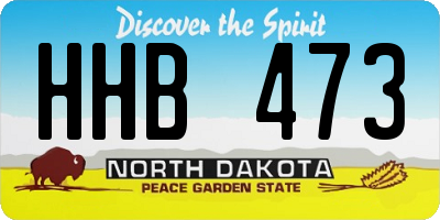 ND license plate HHB473