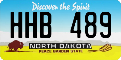 ND license plate HHB489