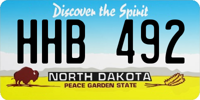 ND license plate HHB492