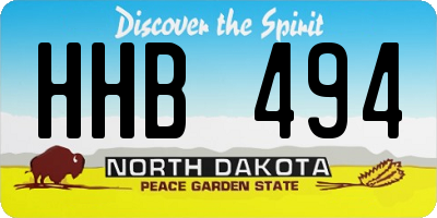 ND license plate HHB494
