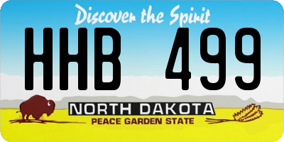 ND license plate HHB499