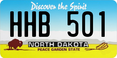 ND license plate HHB501