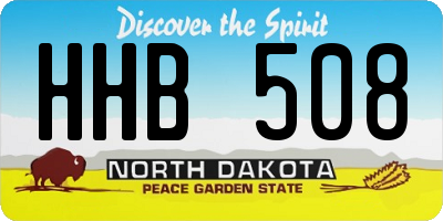 ND license plate HHB508