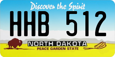 ND license plate HHB512