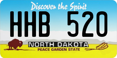 ND license plate HHB520