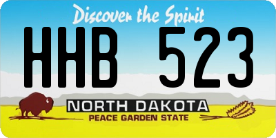 ND license plate HHB523