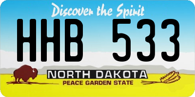 ND license plate HHB533