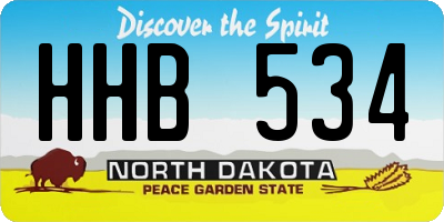 ND license plate HHB534