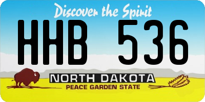 ND license plate HHB536