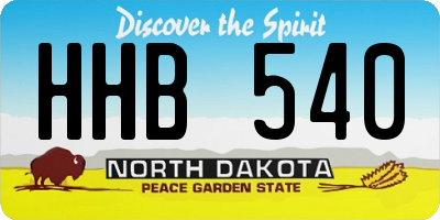ND license plate HHB540