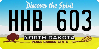 ND license plate HHB603