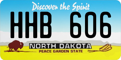 ND license plate HHB606