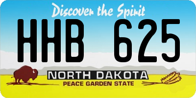 ND license plate HHB625