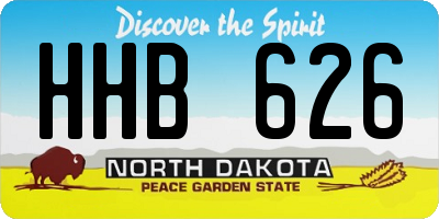 ND license plate HHB626