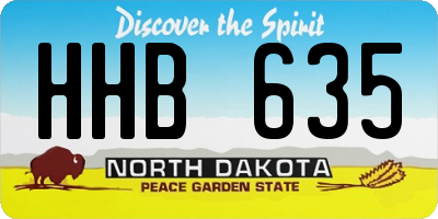 ND license plate HHB635