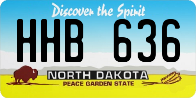 ND license plate HHB636