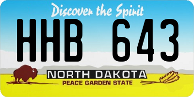 ND license plate HHB643