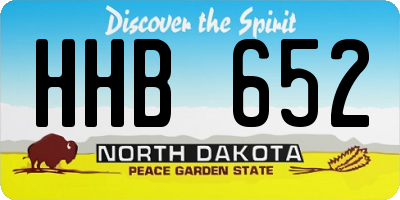 ND license plate HHB652