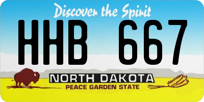ND license plate HHB667