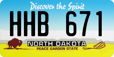 ND license plate HHB671