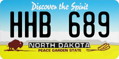 ND license plate HHB689