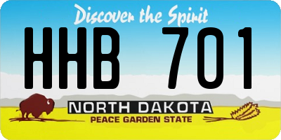 ND license plate HHB701