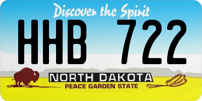 ND license plate HHB722