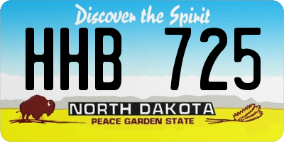 ND license plate HHB725