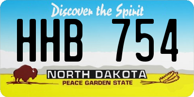 ND license plate HHB754