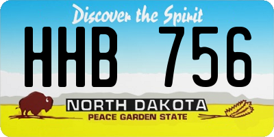 ND license plate HHB756
