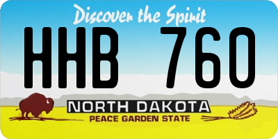 ND license plate HHB760