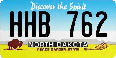ND license plate HHB762
