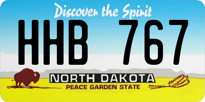 ND license plate HHB767