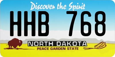 ND license plate HHB768