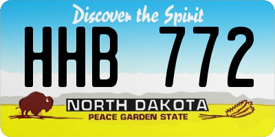 ND license plate HHB772