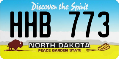 ND license plate HHB773