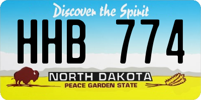 ND license plate HHB774