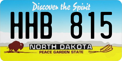ND license plate HHB815