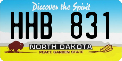 ND license plate HHB831